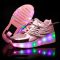 New Pink Gold Cheap Child Fashion Girls Boys LED Light Roller Skate Shoes For Children Kids Sneakers With Wheels One wheels