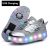 One/Two Wheels USB Charging Sneakers Led Light Roller Skate Shoes for Children Kids Led Shoes Boys Girls Shoes Light Up Unisex
