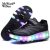 Size 28-43 Led Wheel Sneakers for Kids Adult USB Charging Glowing Roller Shoes with Lights Double Wheels Children Skate Shoes
