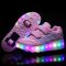 Two Wheels Luminous Sneakers Black Pink Led Light Roller Skate Shoes Children Kids Led Shoes Boys Girls Shoes Light Up Unisex